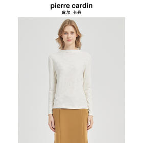 皮尔卡丹女装春季肌理长袖修身百搭知性针织衫C51KP006M1
