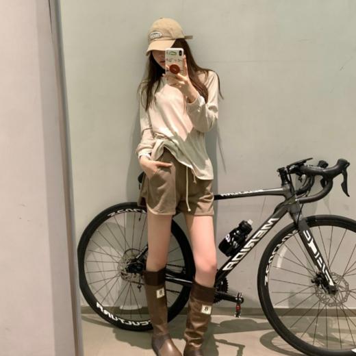 ROMI STUDIO宽松长袖t恤女和阔腿短裤两件套装夏外穿KR2S018T 商品图0