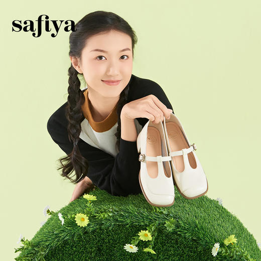 预售10天发|Safiya/索菲娅2025法式温柔风浅口方头百搭玛丽珍单鞋 SFD1111404 商品图8