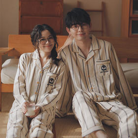 【全棉双层纱】2025新款情侣睡衣女萌趣企鹅刺绣纯棉纱布情侣家居服春秋季长袖套装男士