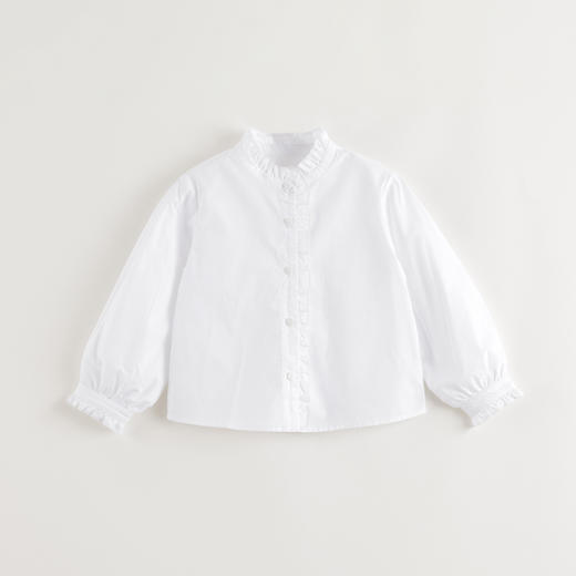 马克珍妮女童复古文艺纯棉牛仔衬衫2025年春装新款250171 商品图3