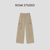 ROMI STUDIO“工装美学”100%棉松紧腰挺括宽松阔腿休闲裤 421K8025 商品缩略图0