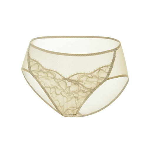 TG-TG01S179真丝中腰薄款三角裤女 桑蚕丝睫毛蕾丝花边包臀网纱纯色内裤 商品图4
