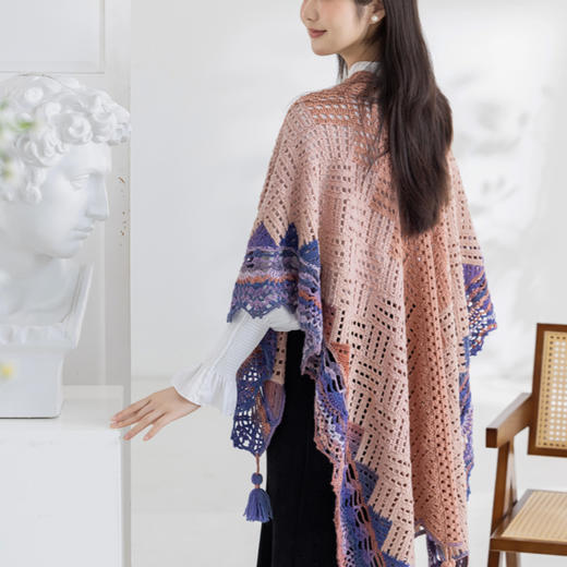 苏苏姐家窗格披肩手工DIY羊毛线编织钩针毛线团自制材料包 商品图2