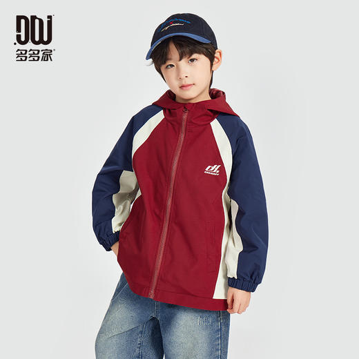 【团购价99.9】多多家男童外套冲锋衣2025新款春秋季儿童中大童拼接撞色夹克上衣10207 商品图1