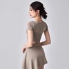 跃牌【禅语梵心】假两件网纱运动T恤女短袖带胸垫瑜珈服露脐上衣DX5206 商品缩略图1