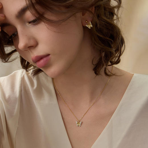 ARSIS银饰｜幸运符号系列 漫舞蝴蝶吊坠项链 商品图3