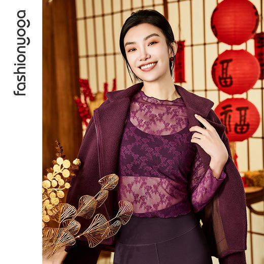 F09309蕾丝瑜伽外搭长袖T恤春夏款（不含胸垫） 商品图7