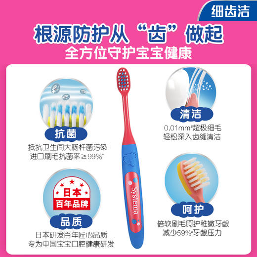 LION狮王 细齿洁抗菌超极细毛儿童牙刷 4支囤货装（2岁以上*2 + 6-12岁*2） 商品图3
