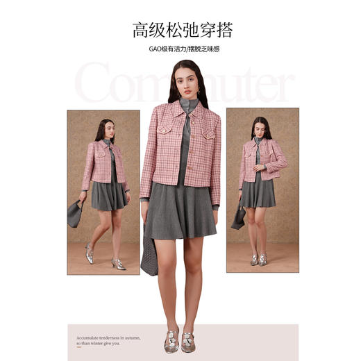 乔万尼春秋短外套高级感格纹上衣ET3B680 商品图3