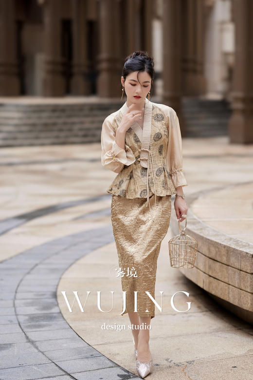 【雾境定制新款】 薄纱烧花丝绵上衣 3204124 商品图1