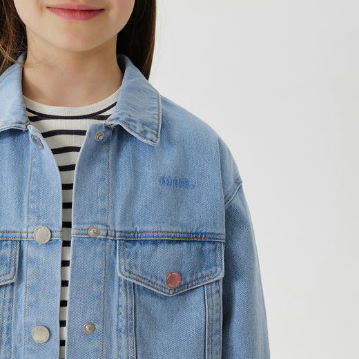 马克珍妮女童复古短款牛仔外套儿童夹克上衣2025年春装新款250127 商品图3