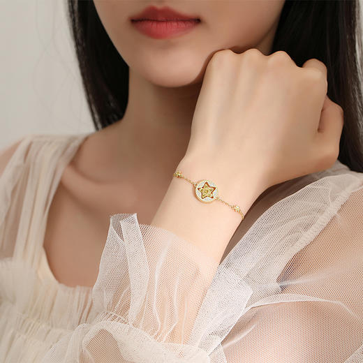 Veecans 纪念时光系列-幸运星手链(镀金色)  B0680-2Y2SG-18 商品图2