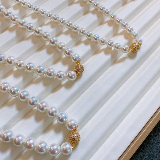 雀说磁吸扣彩母贝珍珠项链女配饰轻奢高级感串珠毛衣链颈链饰品AL266 商品图4