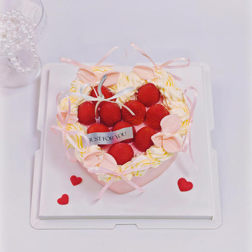 刮刀花心形草莓蛋糕 | 糕匠 商品图0