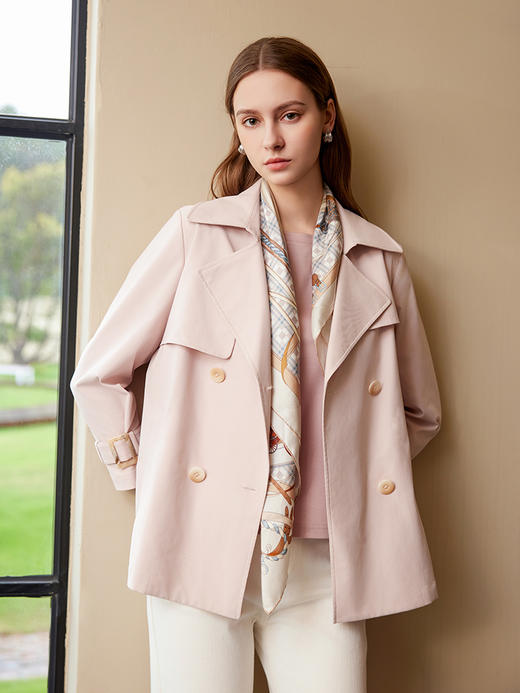 【双排扣风衣外套】2025年春夏新品女士短款风衣外套商务休闲西装 商品图2