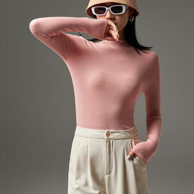 可机洗羊绒打底衫｜山羊绒+桑蚕丝混纺，穿上不想脱