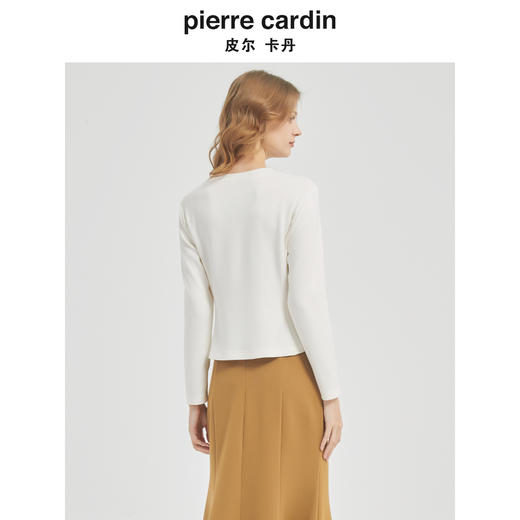皮尔卡丹女装时尚百搭简约通勤修身圆领针织衫C51KP003M1 商品图2