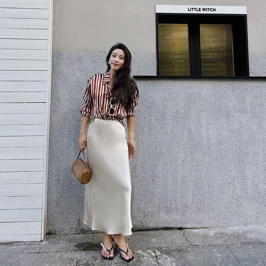 桑罗&迎春花浮光人鱼姬醋酸优雅半身裙女装 商品图4