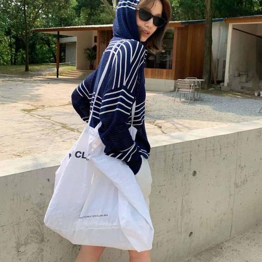 顺丰包邮洛诗琳33433丝绵镂空条纹连帽针织罩衫女209 商品图3