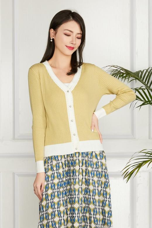 Le Malene 精致纽扣装饰V领开衫外套 11532 商品图0