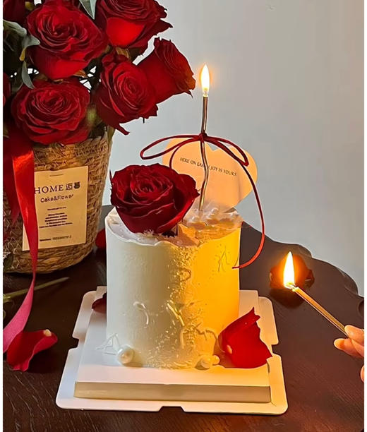 情人节女神纪念日周年爱心玫瑰蛋糕 商品图1