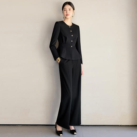 IWY/干练简约黑色西装套装女早春售楼部接待工作服酒店前台正装CP658 商品图2