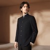【中华立领】柒牌中式立领西服男2024秋冬新款黑色格纹单西装外套127C70560 商品缩略图1