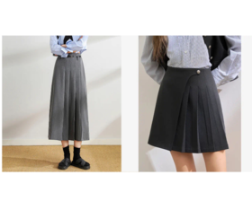 当你有一件蓝白条纹衬衫时，裙子搭长款还是搭短款好？