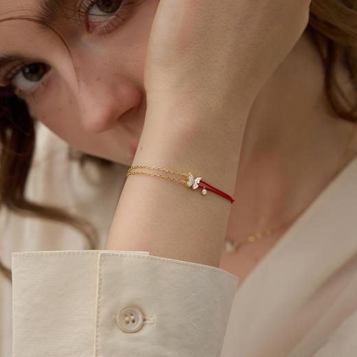 ARSIS银饰｜幸运符号系列 星悦蝴蝶小红绳 商品图1