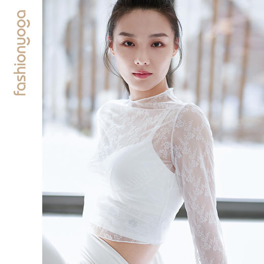 F09309蕾丝瑜伽外搭长袖T恤春夏款（不含胸垫） 商品图9
