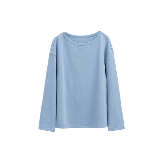 绽放旅行女装062朵/棉索罗纳双面圆领落肩显瘦简约叠搭长袖T恤 商品图4