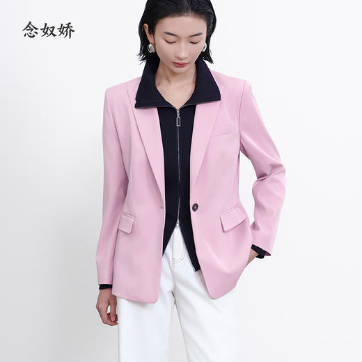 【商场同款】CNX5293  “元气西装”  戗驳领粉色西装外套 商品图0
