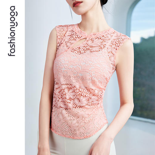 凡圣瑜伽新中式蕾丝背心 F15217 商品图4