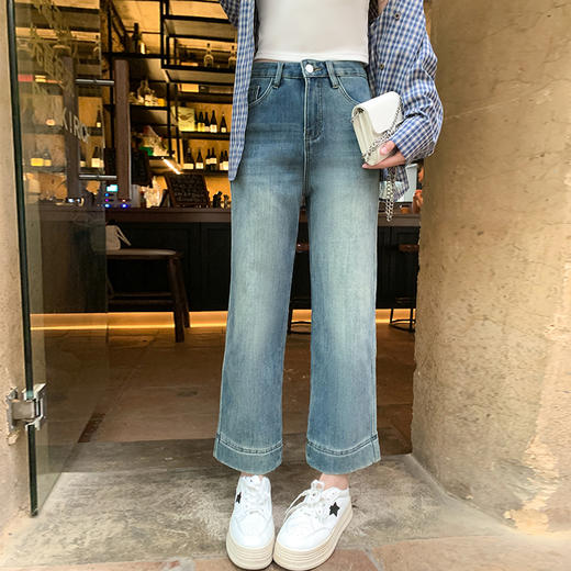 <曾小咸推荐>复古烟管直筒裤九分牛仔裤 商品图0