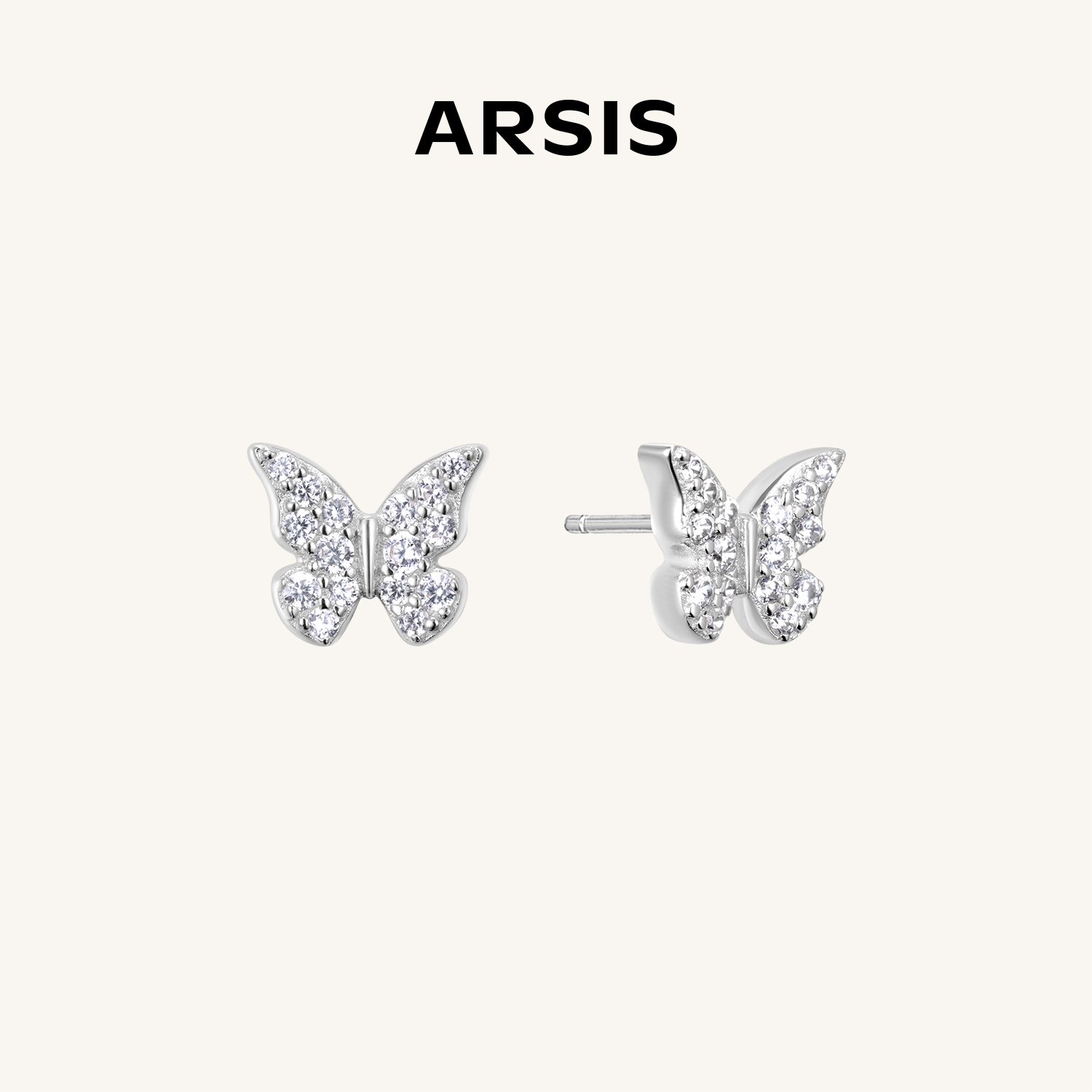 ARSIS银饰｜幸运符号系列 星悦蝴蝶耳钉