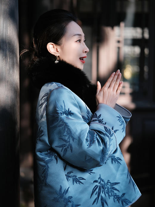 盛唐牡丹| 竹叶纹漳缎对襟外套 商品图5