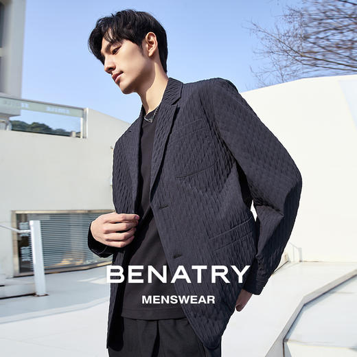 贝纳川时尚纹理感男士休闲西服外套ECT115001 商品图1
