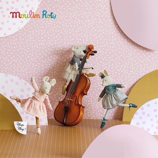Moulin Roty 粉色老鼠玩偶 法式玩偶 适合年龄0岁+ 小小舞蹈学院系列 667028 商品图4