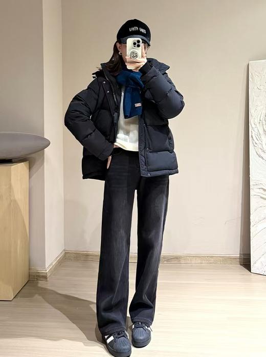 雅丹风高级色复古土耳其直筒薄绒春秋冬微直筒牛仔裤 商品图9