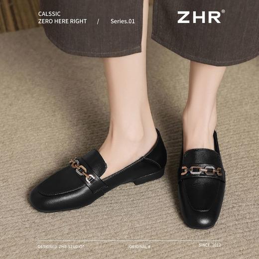 ZHR则则中口单鞋女2025春季新款两穿软底豆豆鞋轻便平底通勤鞋子 商品图2