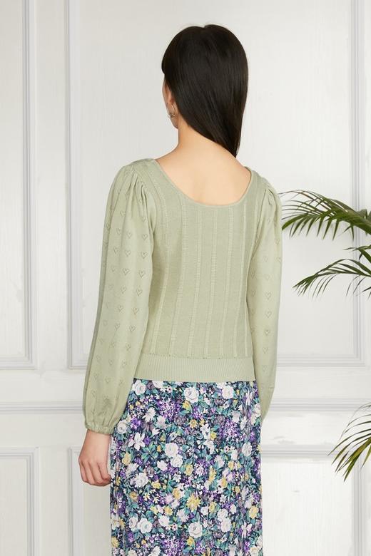 amadella 豆绿泡泡袖针织上衣 11525 商品图2