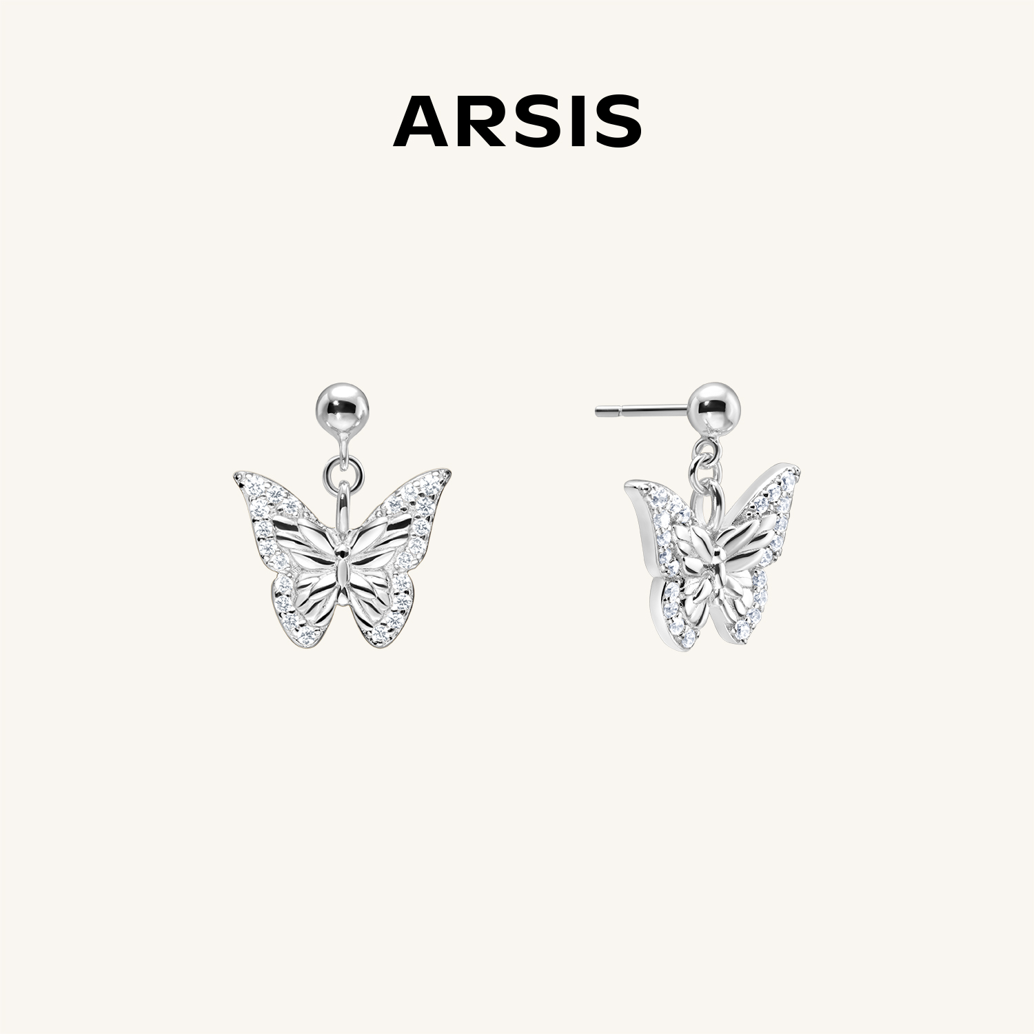 ARSIS银饰｜幸运符号系列 漫舞蝴蝶耳坠