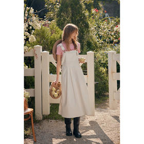 SimpleRetro白巧蒙布朗 法式白色牛仔裙背带裙女叠穿百搭a字裙子