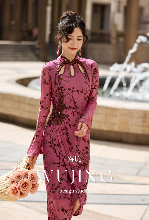 【雾境定制新款】 进口丝绒连衣裙 4202113 商品图3