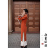 【橙橙如意】新中式旗袍冬季新款加厚橙色改良连衣裙毛边倒大袖年轻款拜年服新年战袍 商品缩略图3