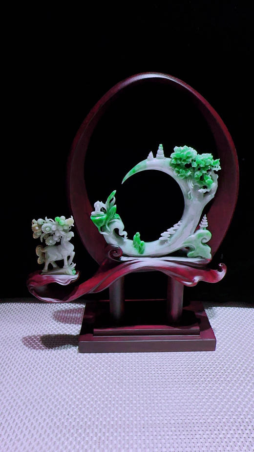 620849翡翠摆件【一路发财 鹿鸣蝉音】 商品图3