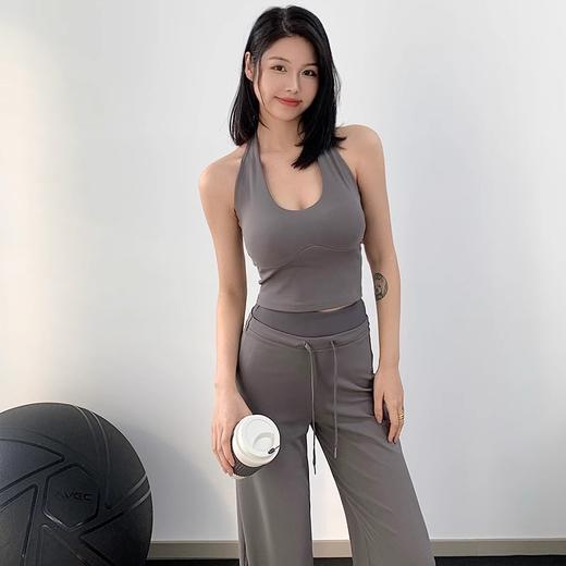 跃牌【禅语梵心】挂脖系绳瑜伽服背心女带胸垫高级性感美背文胸WX5183 商品图1