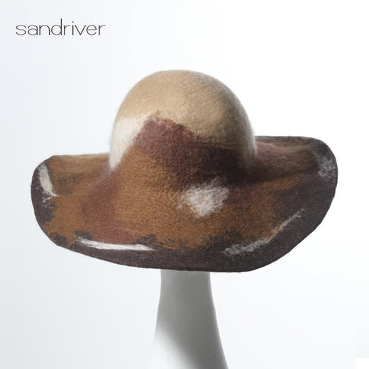 羊绒手工毛毡礼帽 大檐遮阳帽SJF95W643W 商品图3