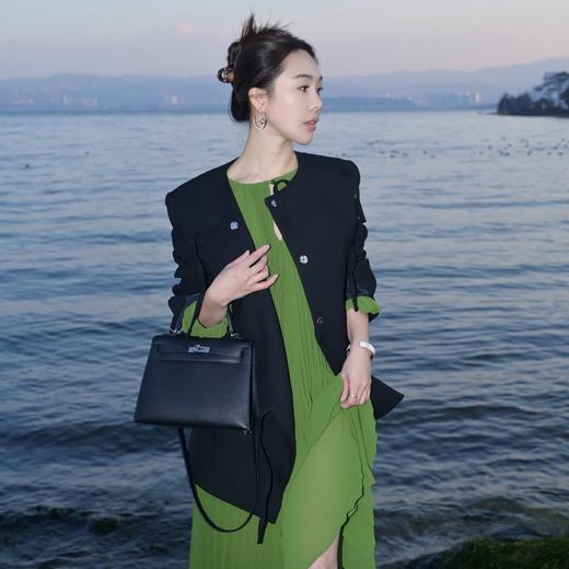 PIANAI冷小姐# 绿色压褶连衣裙+上衣 商品图3